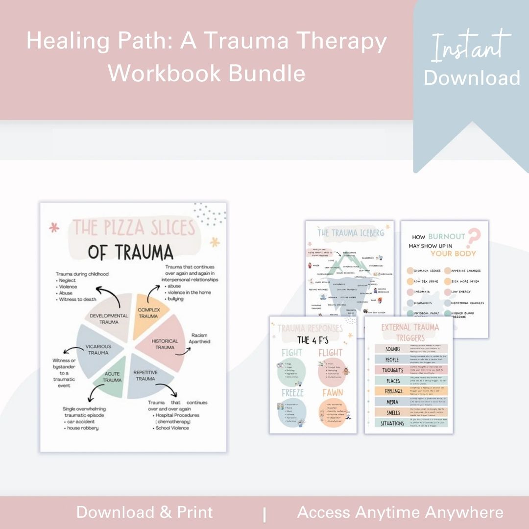 Healing Path: A Trauma Therapy Workbook Bundle - Counselor Sarah